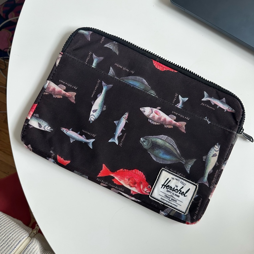 Herschel Supply Company Black Fish Print  laptop case